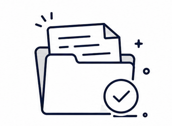 Folder with document and checkmark icon